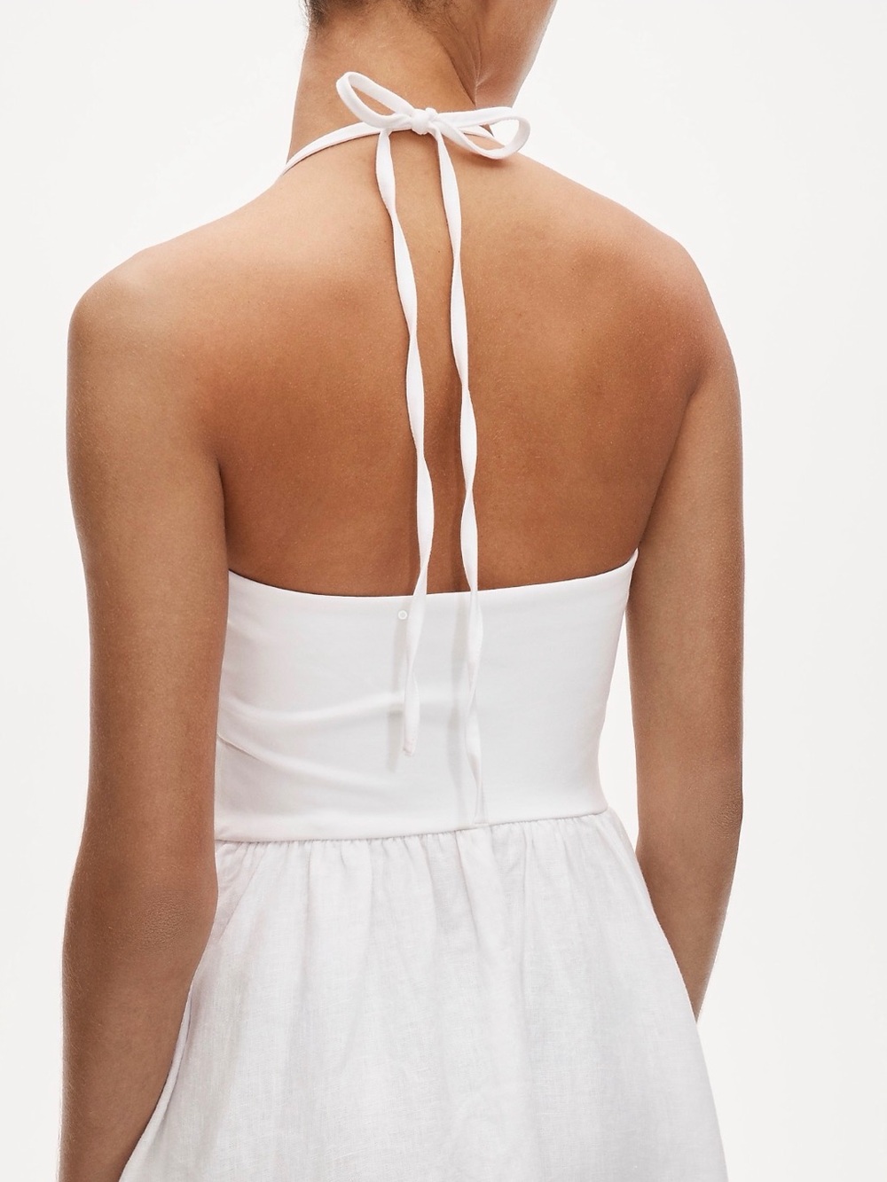 J.Crew Mixy Halter Dress Women S White Linen Cotton Maxi Pockets NWT - Picture 2 of 12
